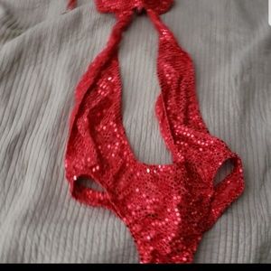 Red sequin slinghsot